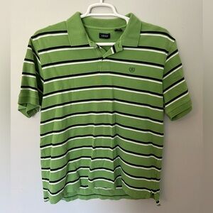 Izod men’s polo XL green with navy and white stripes